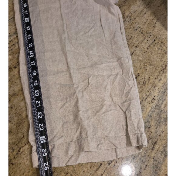 Old Navy Linen Blend Pants Tan High Rise Wide Leg Pull On Women Sz XL Drawstring - Picture 5 of 15